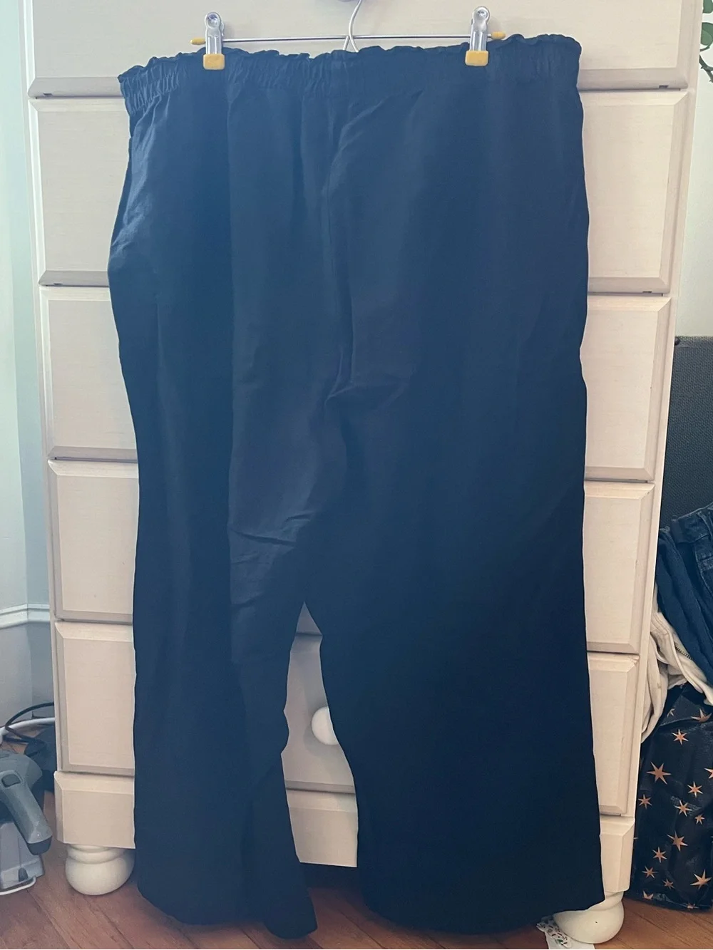 H&M Black Wide-Leg Linen Pants